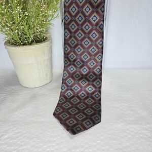 Gant Limited Edition Silk Red and Blue Diamond Pattern Tie Euc